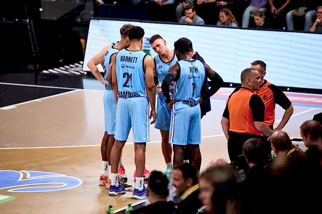 Die Veolia Towers Hamburg beim Spiel HAM vs. CLUJ im BKT EuroCup 